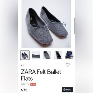 ZARA felt ballet flats SZ 6.5